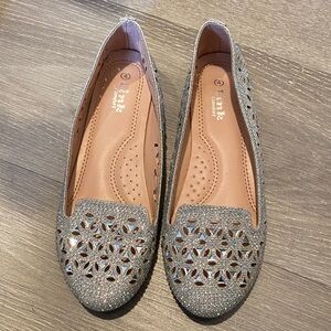 Silver Glitter Women's Loafers